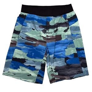 Lululemon THE Short Linerless 11” Blue Green Camo Athletic Shorts Mens Medium